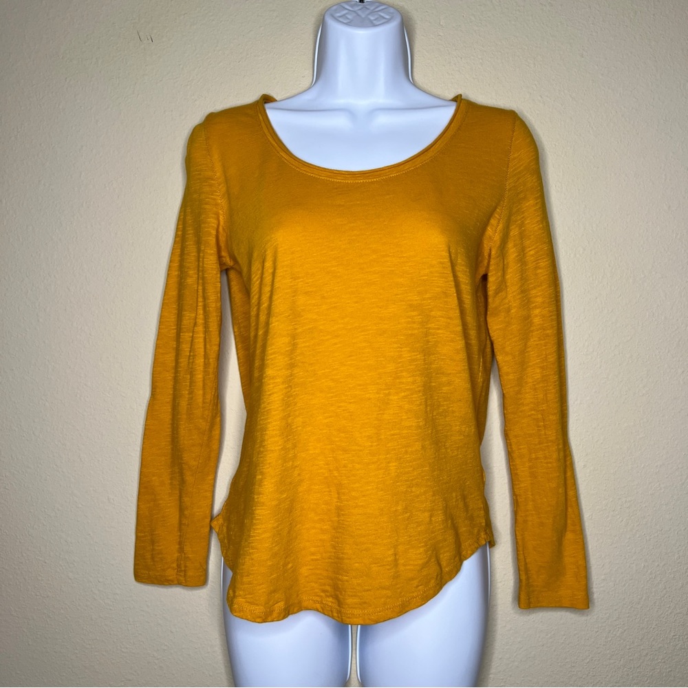 ANTHROPOLOGIE / PURE + GOOD Turmeric Yellow Long Sleeve Tee - Sz XS